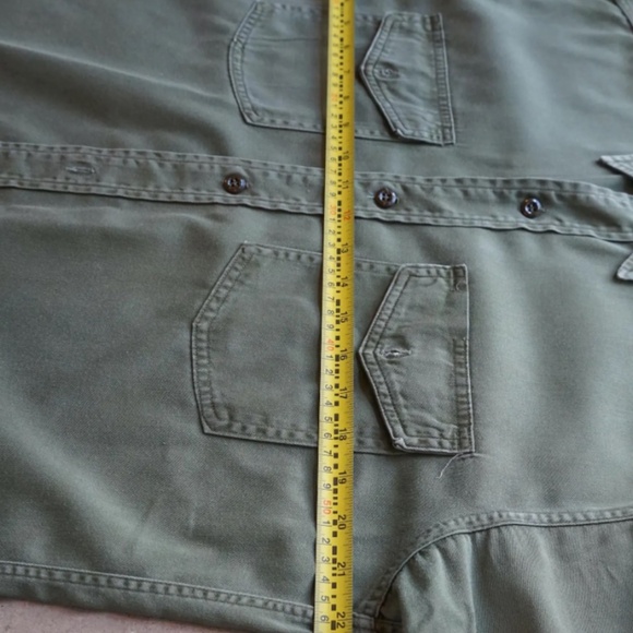 Vintage 1950s Headlight Army Green Twill Shirt Workwear Union Made Sanforized - Picture 5 of 8